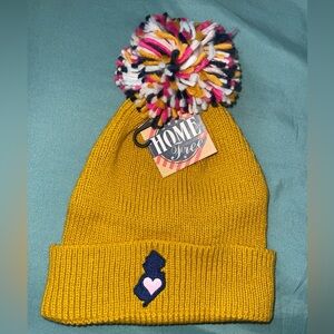 State Of New Jersey Knit Beanie Winter Hat w/ Pom New By Home Free